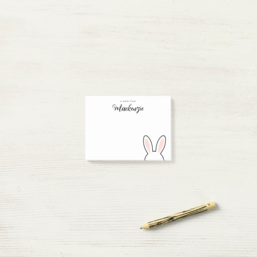 Personalized  Minimalist Cute Bunny Ears Easter ポストイット (デスク上)