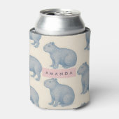 Personalized Minimalist Cute Capybara Pattern 缶クーラー (缶正面)