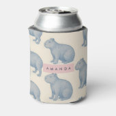 Personalized Minimalist Cute Capybara Pattern 缶クーラー (缶裏面)