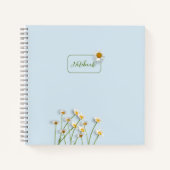 Personalized Minimalist Floral Notebook ノートブック (正面)