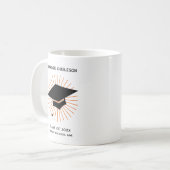 Personalized Minimalist Graduation Cap コーヒーマグカップ (正面左)