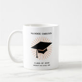 Personalized Minimalist Graduation Cap コーヒーマグカップ (左)