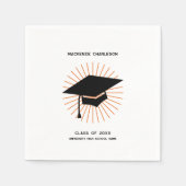Personalized Minimalist Graduation Cap Party スタンダードカクテルナプキン (正面)