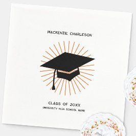 Personalized Minimalist Graduation Cap Party スタンダードカクテルナプキン