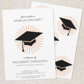 Personalized Minimalist Graduation Cap Party 招待状