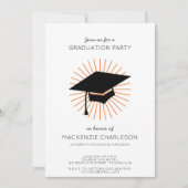 Personalized Minimalist Graduation Cap Party 招待状 (正面)
