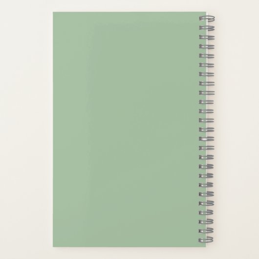 Personalized Minimalist Green Flower Notebook ノートブック (裏面)