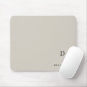Personalized Minimalist Initial Name Beige マウスパッド (マウス)