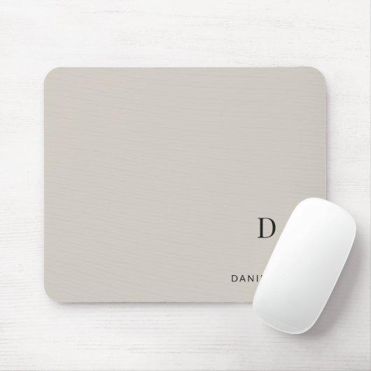 Personalized Minimalist Initial Name Beige マウスパッド (マウス)