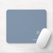 Personalized Minimalist Initial Name Dusty Blue マウスパッド (マウス)