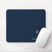 Personalized Minimalist Initial Name Navy Blue マウスパッド (マウス)