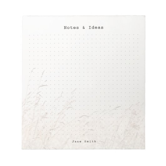 Personalized Minimalist meadow aesthetic dot Grid ノートパッド (正面)