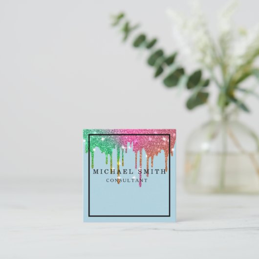 Personalized Minimalist Modern QR Code Logo Square スクエア名刺 (スタンド正面)