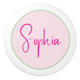 Personalized Minimalist Name Pink セラミックノブ