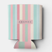Personalized Minimalist Pastel Stripes  缶クーラー (裏面)