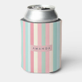 Personalized Minimalist Pastel Stripes  缶クーラー (缶裏面)