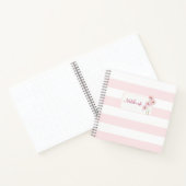 Personalized Minimalist Pink Floral Notebook ノートブック (内部)