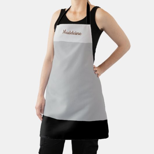 Personalized Minimalist Shades of Gray/Black Apron エプロン (インサイチュ)