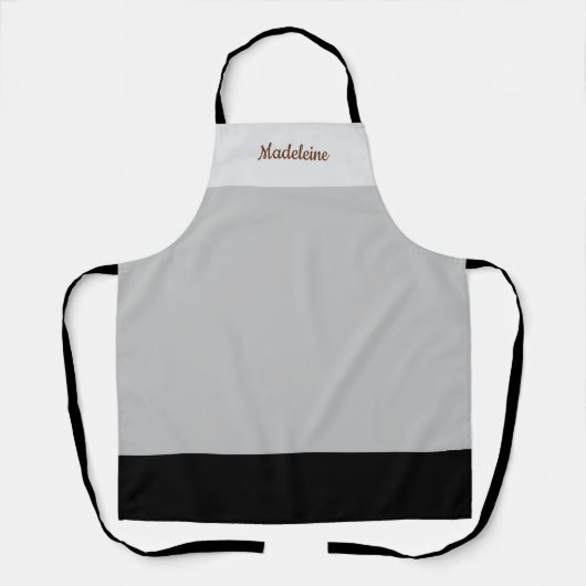 Personalized Minimalist Shades of Gray/Black Apron エプロン (正面)
