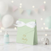 Personalized Mint Green Favor Box with Gold Script フェイバーボックス