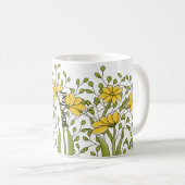 Personalized Miss Bren Floral コーヒーマグカップ (正面右)