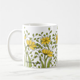 Personalized Miss Bren Floral コーヒーマグカップ