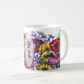 Personalized Miss Taylor Wildflower Coffee Coffee コーヒーマグカップ (正面右)