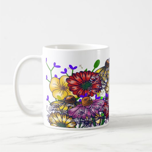 Personalized Miss Taylor Wildflower Coffee Coffee コーヒーマグカップ (左)