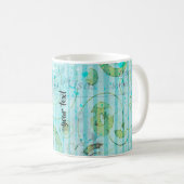 Personalized Mixed Media Coffee Mug in Blue/Green コーヒーマグカップ (正面右)
