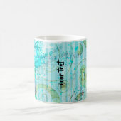 Personalized Mixed Media Coffee Mug in Blue/Green コーヒーマグカップ (中央)