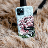 Personalized Mixed Media Peony - Phone Case iPhoneケース