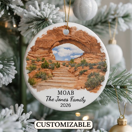 Personalized Moab Ornament, Custom Utah State セラミックオーナメント