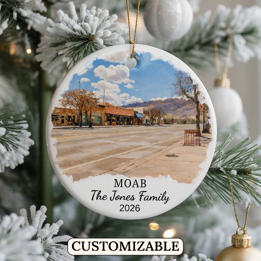 Personalized Moab Ornament, Custom Utah State セラミックオーナメント