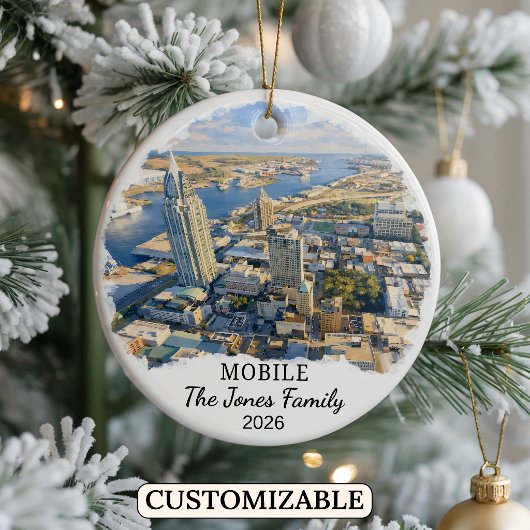 Personalized Mobile Ornament, Custom Alabama セラミックオーナメント