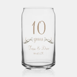 Personalized Modern 10th Anniversary Keepsake Gift ガラス缶