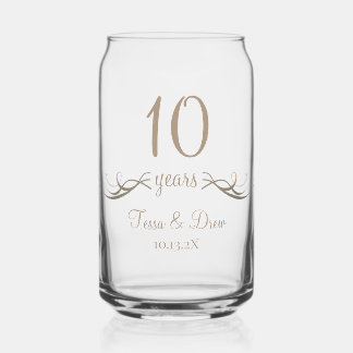 Personalized Modern 10th Anniversary Keepsake Gift ガラス缶