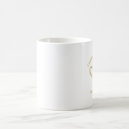 Personalized Modern 10th Wedding Anniversary Gift コーヒーマグカップ (中央)