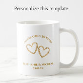 Personalized Modern 20th Wedding Anniversary Gift コーヒーマグカップ