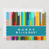 Personalized Modern Abstract Art Birthday Card 招待状 (正面)