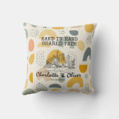 Personalized Modern Abstract Skyline Couple Pillow クッション (裏面)