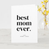 Personalized Modern Best Mom Ever  カード (黄色い花)