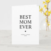 Personalized Modern Best Mom Ever  カード (黄色い花)