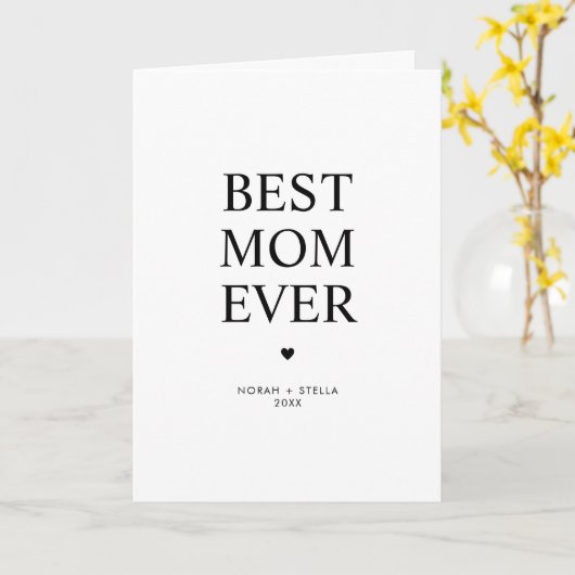 Personalized Modern Best Mom Ever  カード (黄色い花)