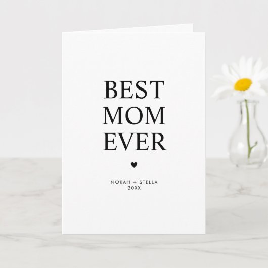 Personalized Modern Best Mom Ever  カード (小さな植物)