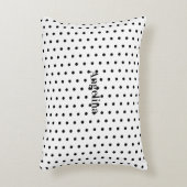 Personalized Modern Black and White Polka Dot  アクセントクッション (正面(垂直))