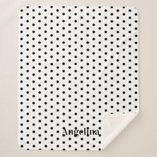 Personalized Modern Black and White Polka Dot  シェルパブランケット