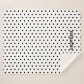 Personalized Modern Black and White Polka Dot  シェルパブランケット (正面(横))