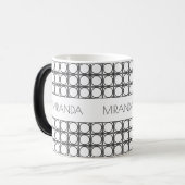 Personalized Modern Black and White Rattan Pattern モーフィングマグカップ (正面左)