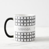 Personalized Modern Black and White Rattan Pattern モーフィングマグカップ (左)
