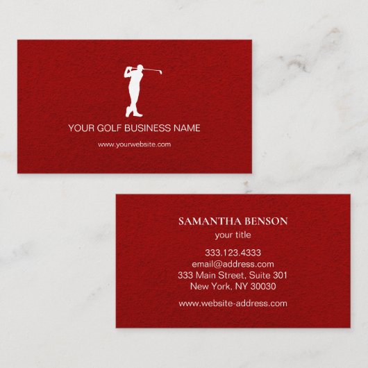 Personalized Modern Black Professional Golf Busine 名刺 (正面/裏面)